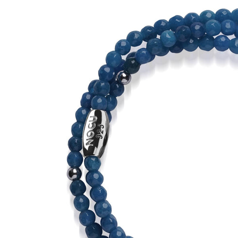 Agate bleue | Argent sterling .925 | Enveloppement de pierres précieuses